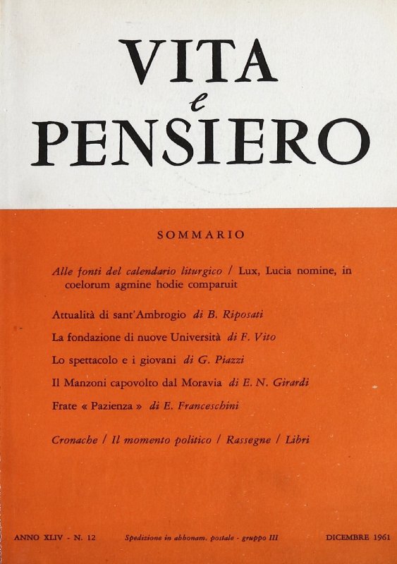 VITA E PENSIERO - 1961 - 12