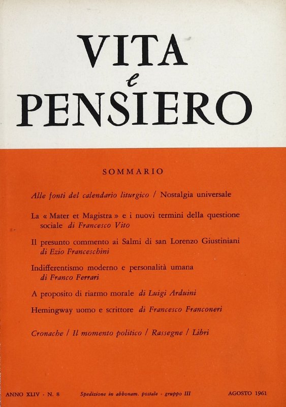 VITA E PENSIERO - 1961 - 8