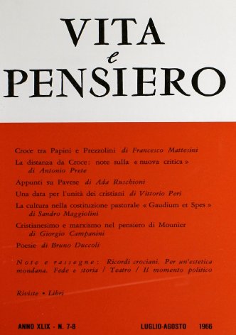 VITA E PENSIERO - 1966 - 7-8