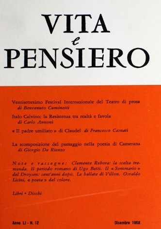VITA E PENSIERO - 1968 - 12