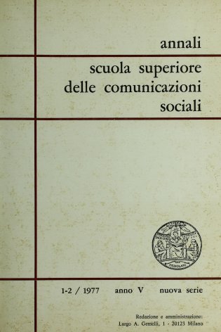 ANNALI SCUOLA SUPERIORE DELLE COMUNICAZIONI SOCIALI - 1977 - 1