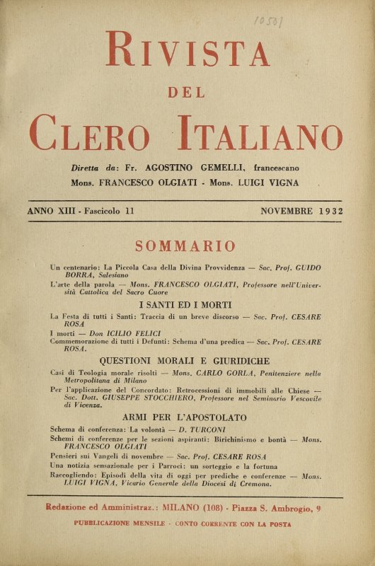 LA RIVISTA DEL CLERO ITALIANO - 1932 - 11