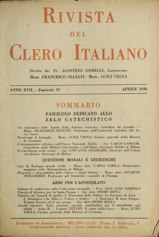 LA RIVISTA DEL CLERO ITALIANO - 1936 - 4
