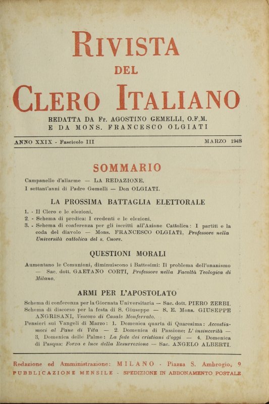 LA RIVISTA DEL CLERO ITALIANO - 1948 - 3