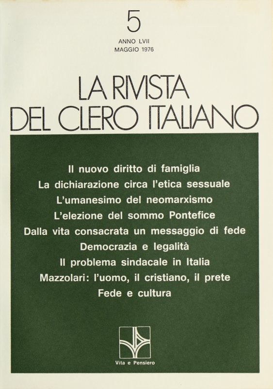 LA RIVISTA DEL CLERO ITALIANO - 1976 - 5