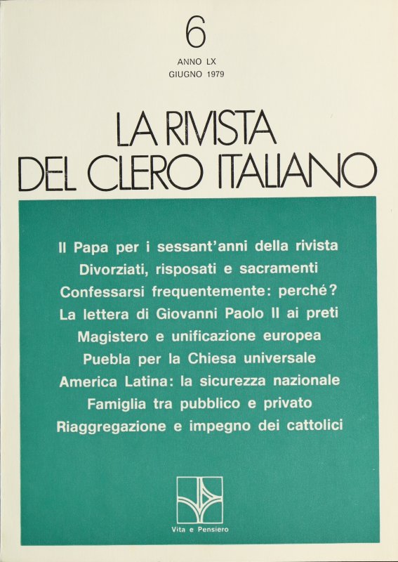 LA RIVISTA DEL CLERO ITALIANO - 1979 - 6