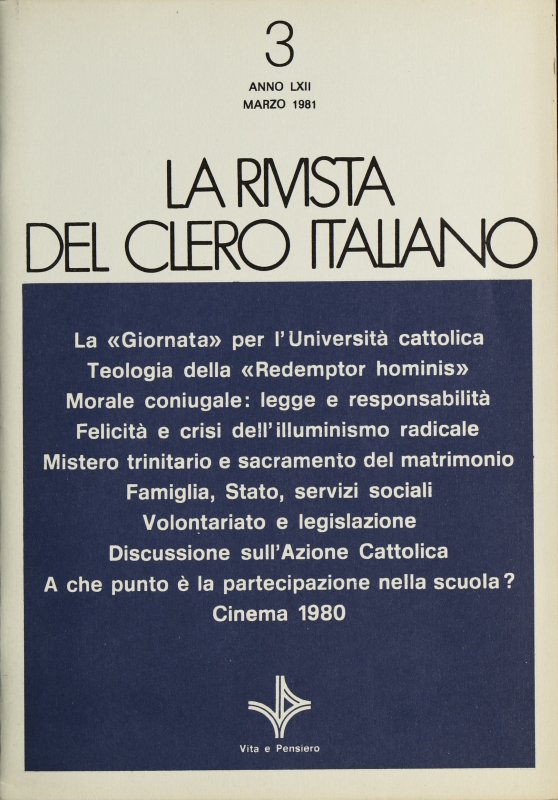 LA RIVISTA DEL CLERO ITALIANO - 1981 - 3