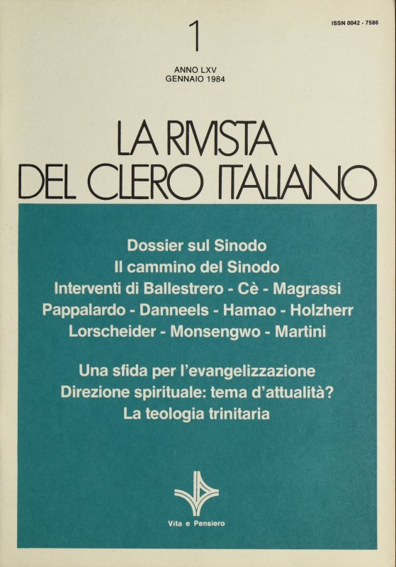 LA RIVISTA DEL CLERO ITALIANO - 1984 - 1