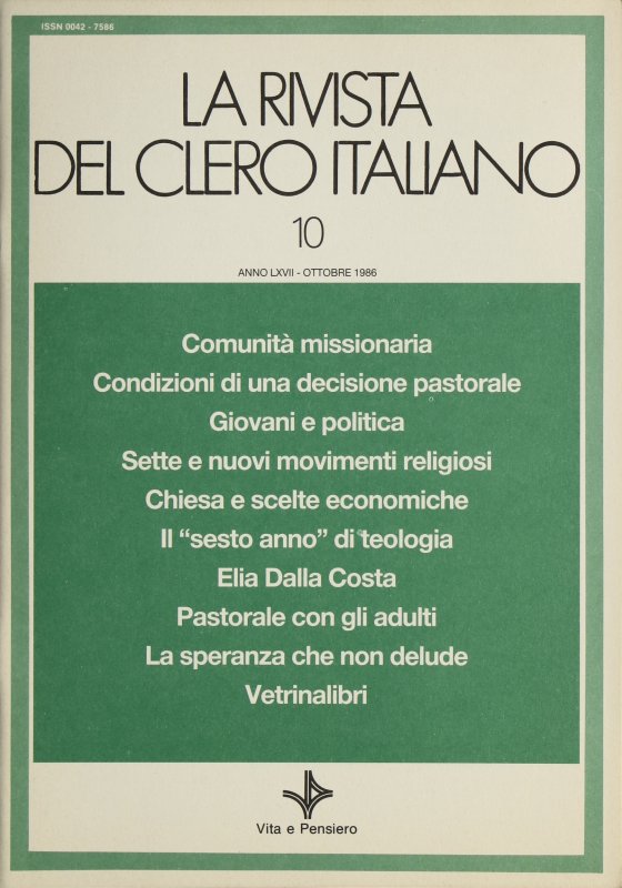 LA RIVISTA DEL CLERO ITALIANO - 1986 - 10