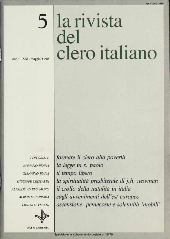 LA RIVISTA DEL CLERO ITALIANO - 1990 - 5