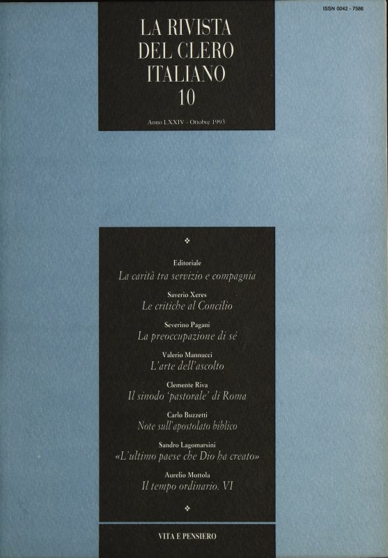 LA RIVISTA DEL CLERO ITALIANO - 1993 - 10