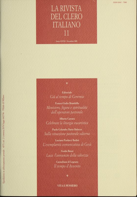 LA RIVISTA DEL CLERO ITALIANO - 2000 - 11