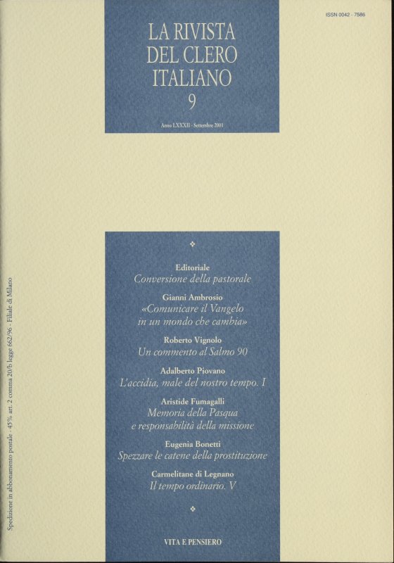 LA RIVISTA DEL CLERO ITALIANO - 2001 - 9