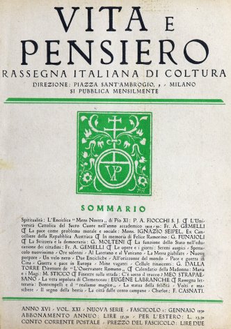 L'universià cattolica del sacro cuore nell'anno accademico 1929-30