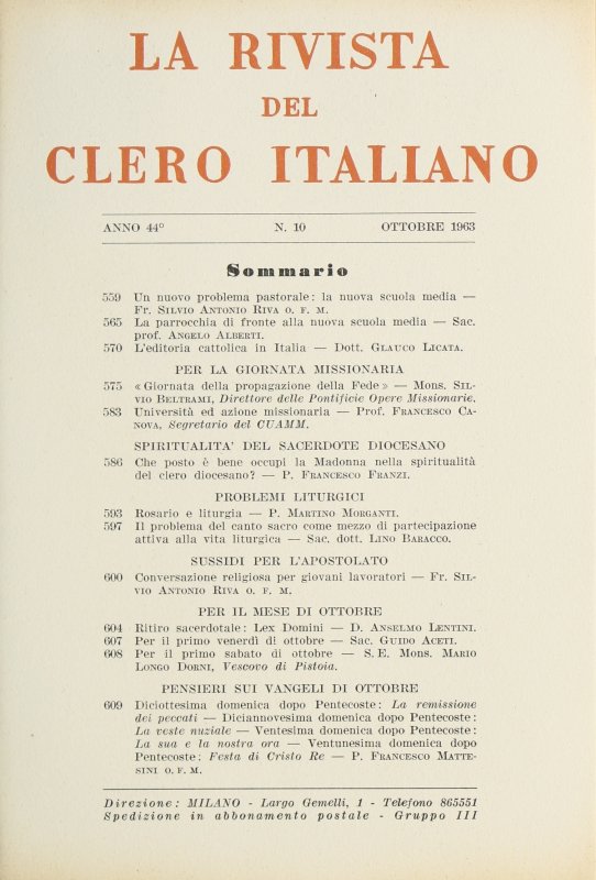 Per il primo sabato di ottobre