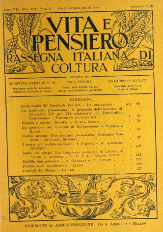VITA E PENSIERO - 1921 - 2