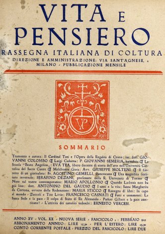 VITA E PENSIERO - 1929 - 2