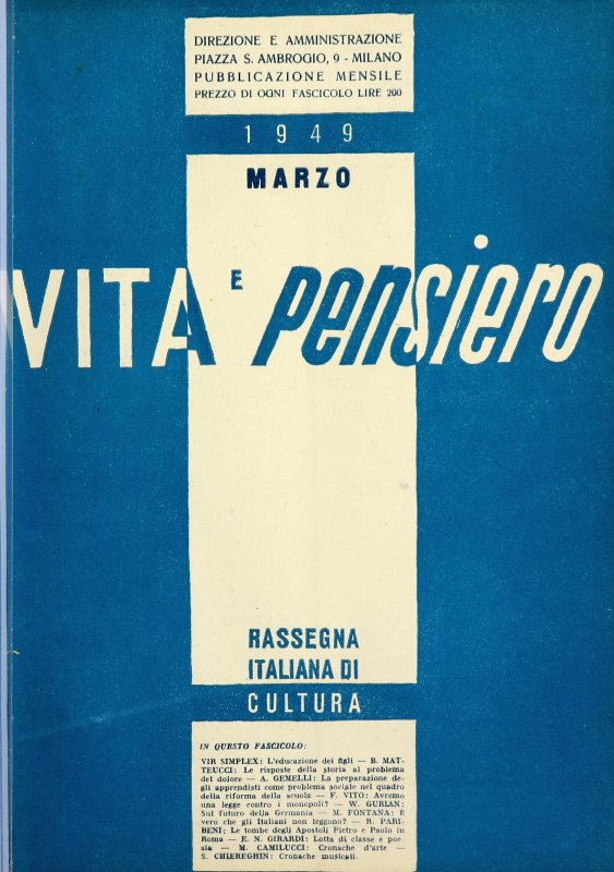 VITA E PENSIERO - 1949 - 3