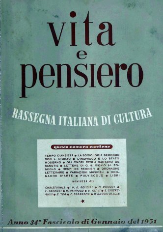 VITA E PENSIERO - 1951 - 1