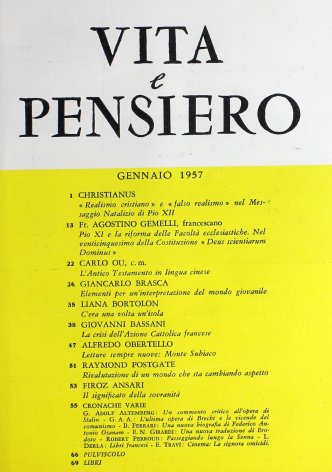 VITA E PENSIERO - 1957 - 1