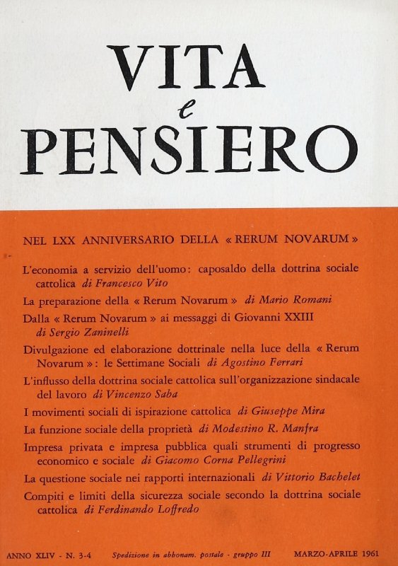 VITA E PENSIERO - 1961 - 3-4