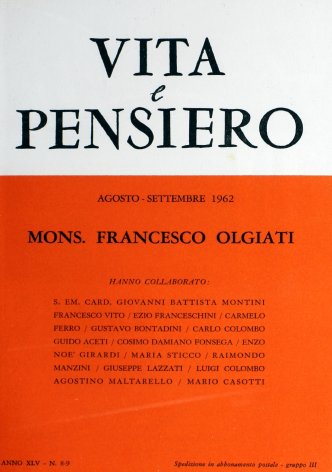VITA E PENSIERO - 1962 - 8-9