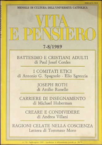 VITA E PENSIERO - 1989 - 7-8
