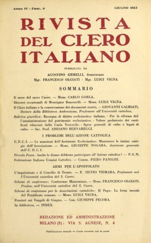 Il Clero italiano e la conservazione dei documenti storici