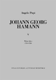 Johann Georg Hamann - Vol. V. Metacritica 1780-1781