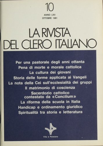 Situazione e problemi della pastorale italiana